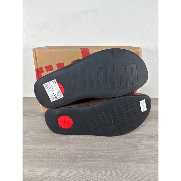 Fitflop Gogh Moc Men’s Buckle Leather Back Strap Sandals Size 12.5 EU 46- NIB‎ main image 5